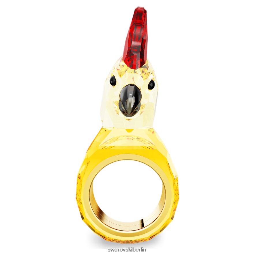 Swarovski Idyllischer Cocktailring Papagei, mehrfarbig, vergoldet Schmuck HLT4481059