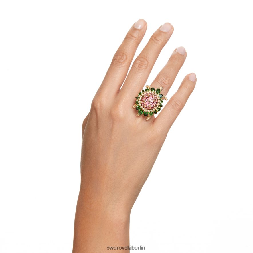 Swarovski Idyllischer Cocktailring Schildkröte, mehrfarbig, vergoldet Schmuck HLT4481024
