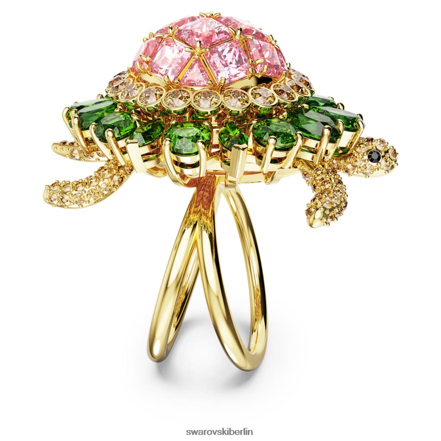 Swarovski Idyllischer Cocktailring Schildkröte, mehrfarbig, vergoldet Schmuck HLT4481024