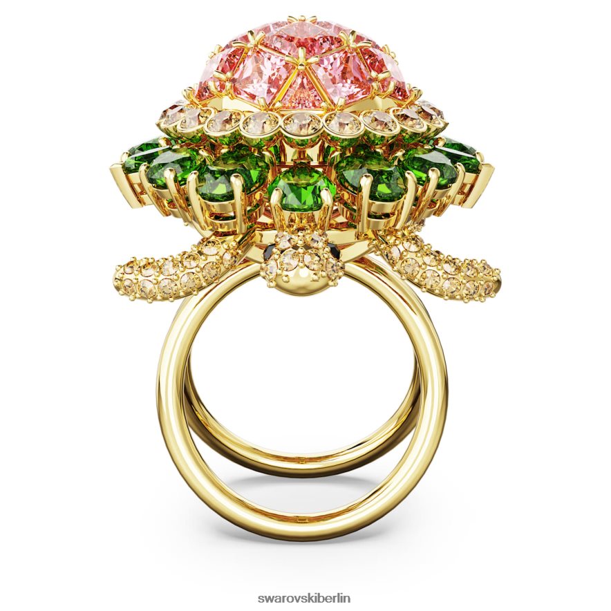 Swarovski Idyllischer Cocktailring Schildkröte, mehrfarbig, vergoldet Schmuck HLT4481024