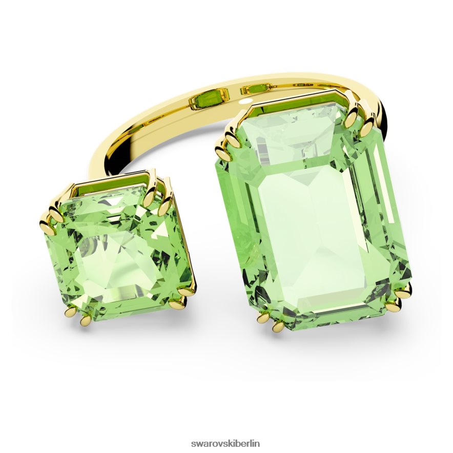 Swarovski Jahrtausende offener Ring Achteckschliff, grün, vergoldet Schmuck HLT4481040