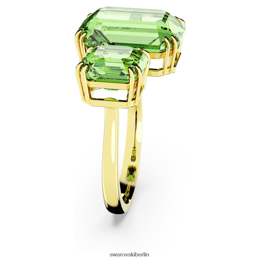 Swarovski Jahrtausende offener Ring Achteckschliff, grün, vergoldet Schmuck HLT4481040