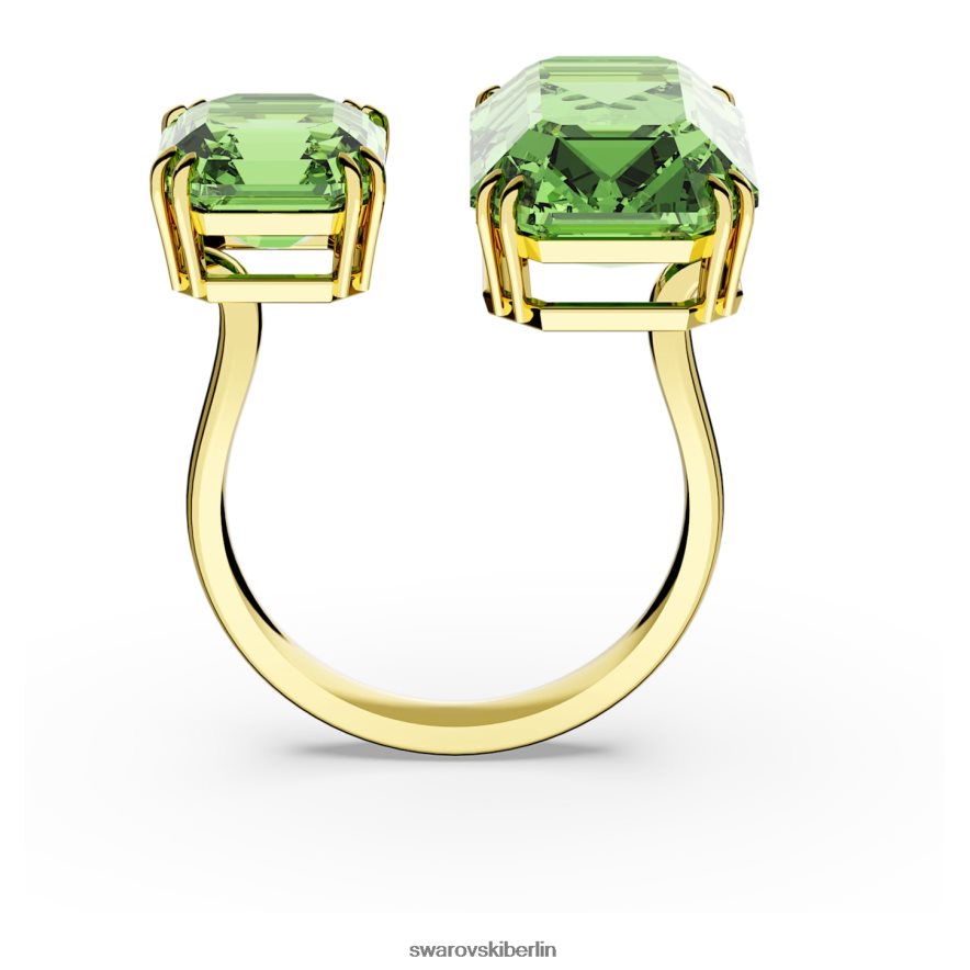 Swarovski Jahrtausende offener Ring Achteckschliff, grün, vergoldet Schmuck HLT4481040