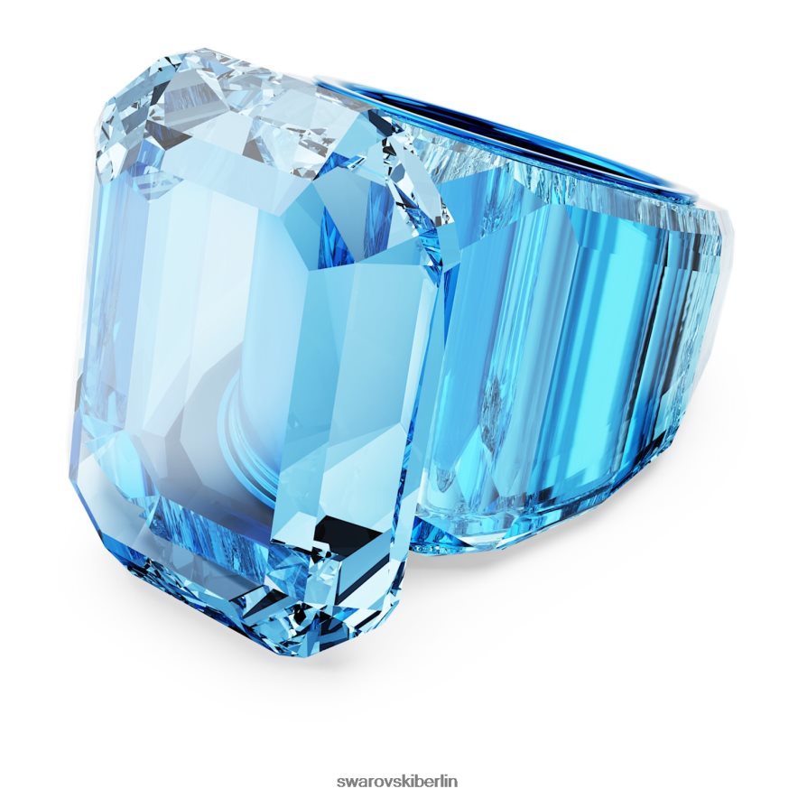 Swarovski Leuchtender Cocktailring Achteckschliff, blau Schmuck HLT4481039