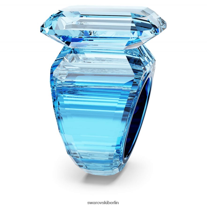 Swarovski Leuchtender Cocktailring Achteckschliff, blau Schmuck HLT4481039