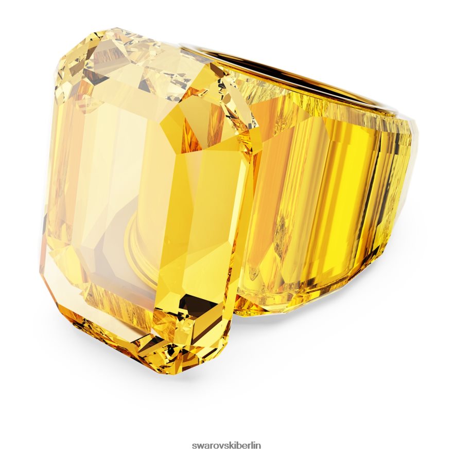 Swarovski Leuchtender Cocktailring Achteckschliff, gelb Schmuck HLT4481033