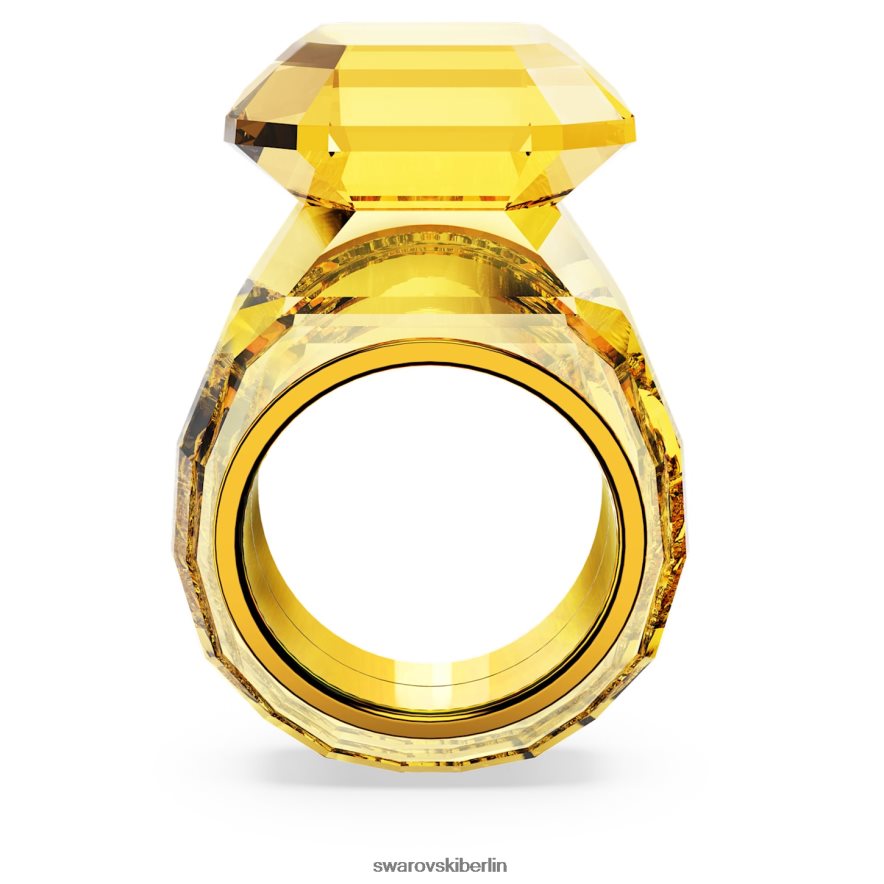 Swarovski Leuchtender Cocktailring Achteckschliff, gelb Schmuck HLT4481033