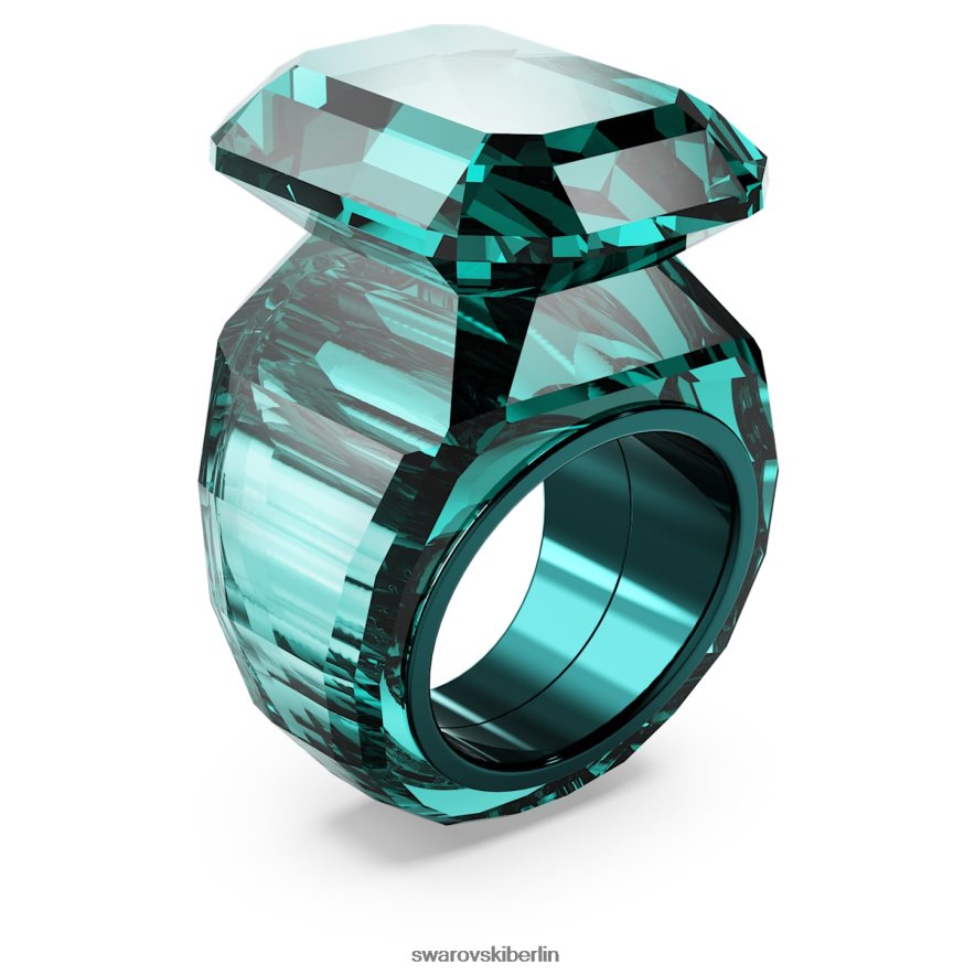 Swarovski Leuchtender Cocktailring Achteckschliff, grün Schmuck HLT4481037