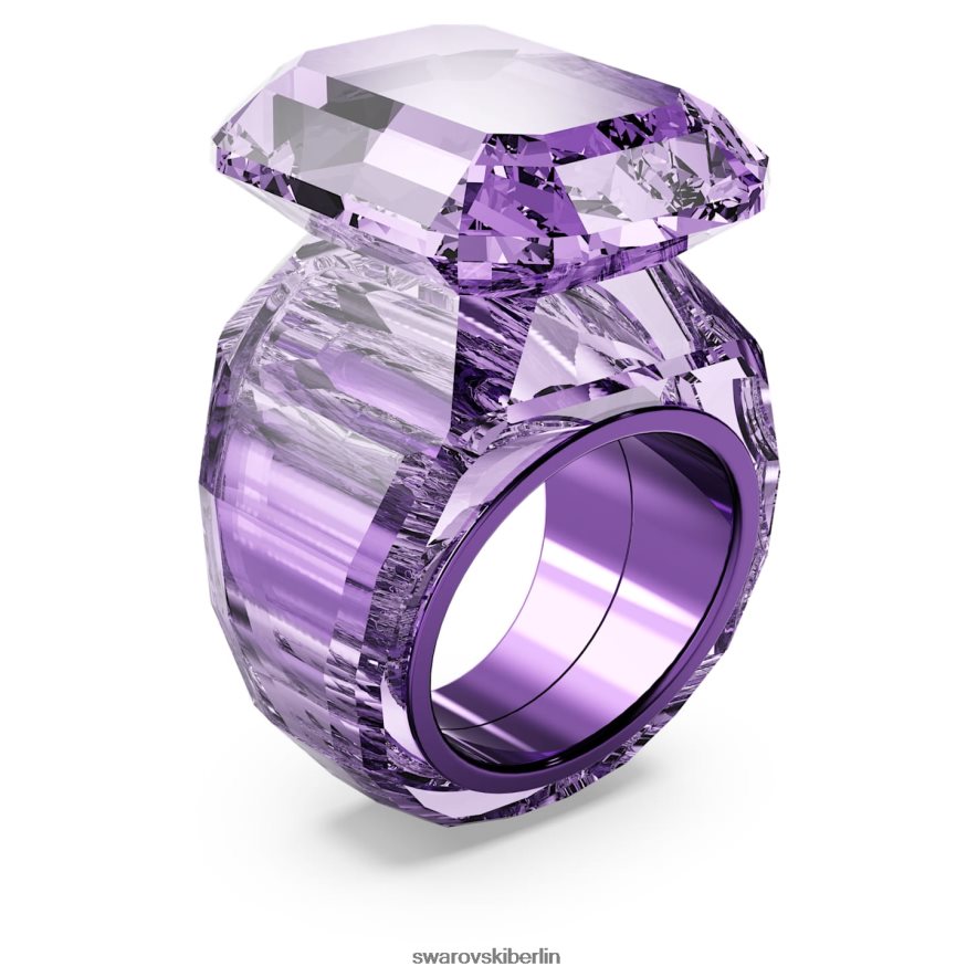 Swarovski Leuchtender Cocktailring Achteckschliff, lila Schmuck HLT4481047