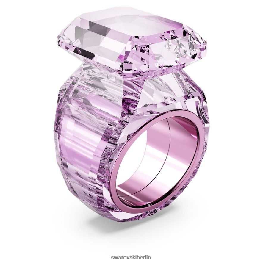 Swarovski Leuchtender Cocktailring Achteckschliff, rosa Schmuck HLT4481041