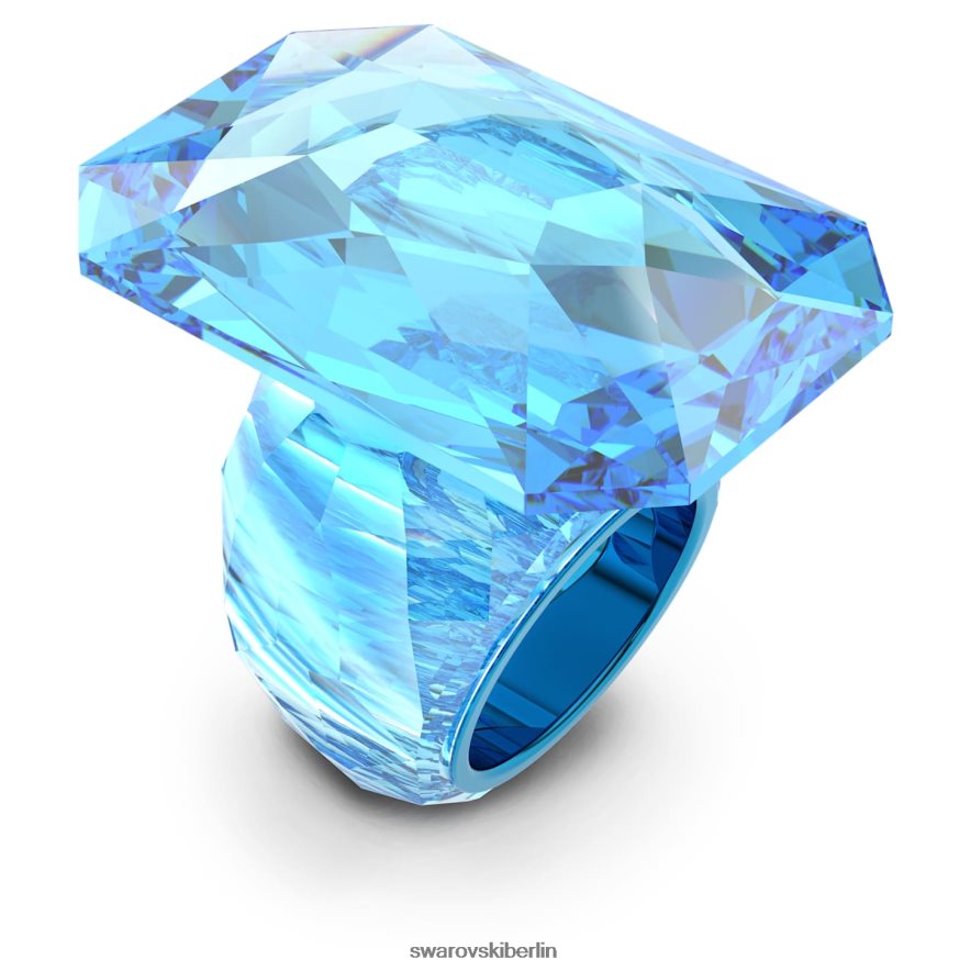 Swarovski Leuchtender Cocktailring Übergroßer Kristall, Achteckschliff, blau Schmuck HLT4481078