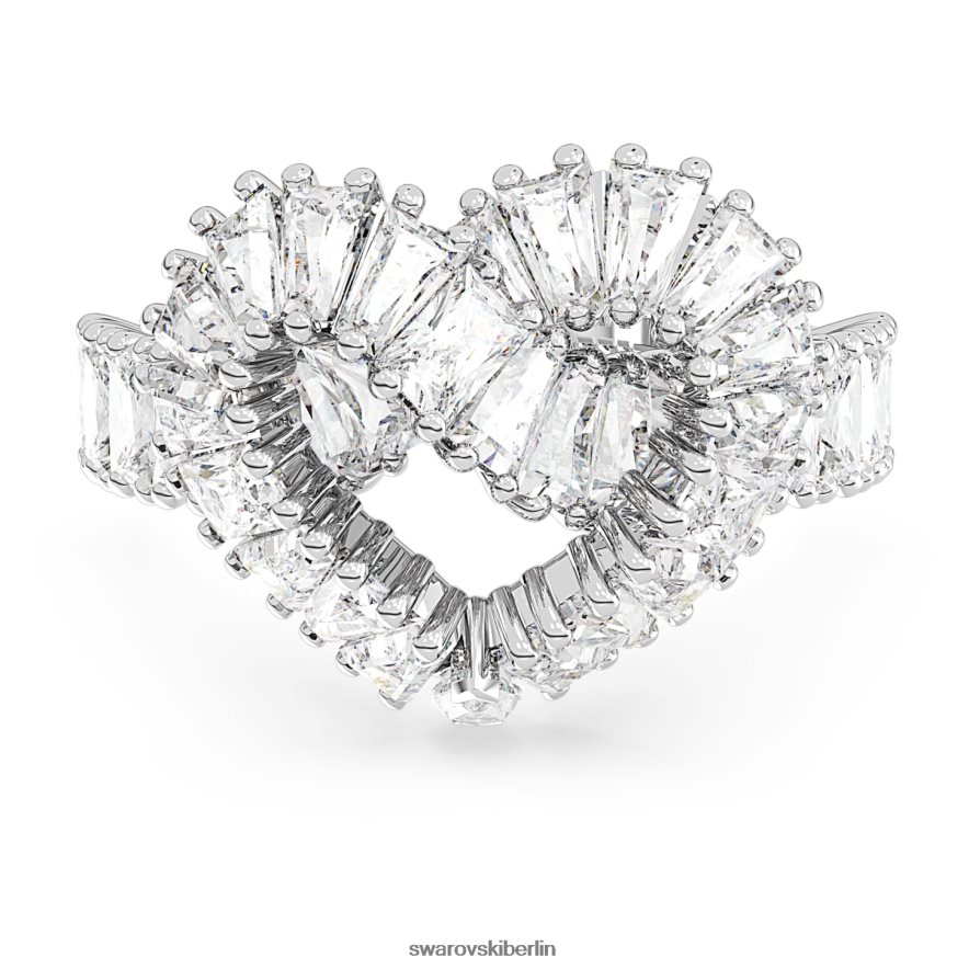 Swarovski Matrix-Cocktailring Mischschliffe, Herz, weiß, rhodiniert Schmuck HLT4481095