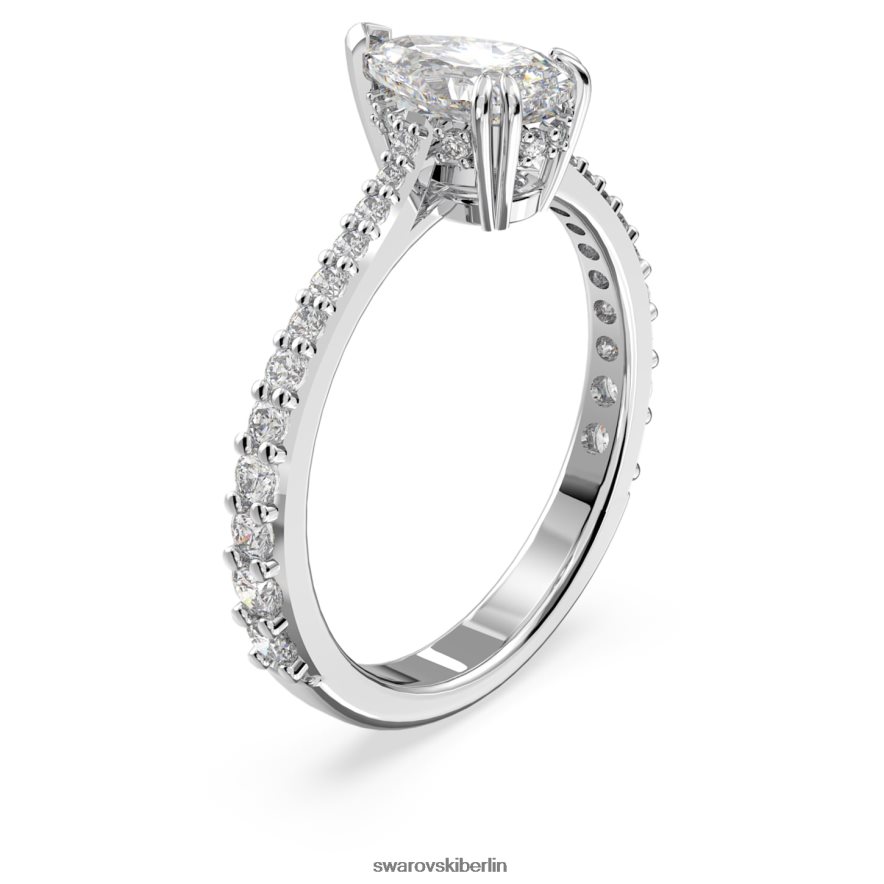 Swarovski Millenia-Cocktailring Birnenschliff, Pavé, weiß, rhodiniert Schmuck HLT448981