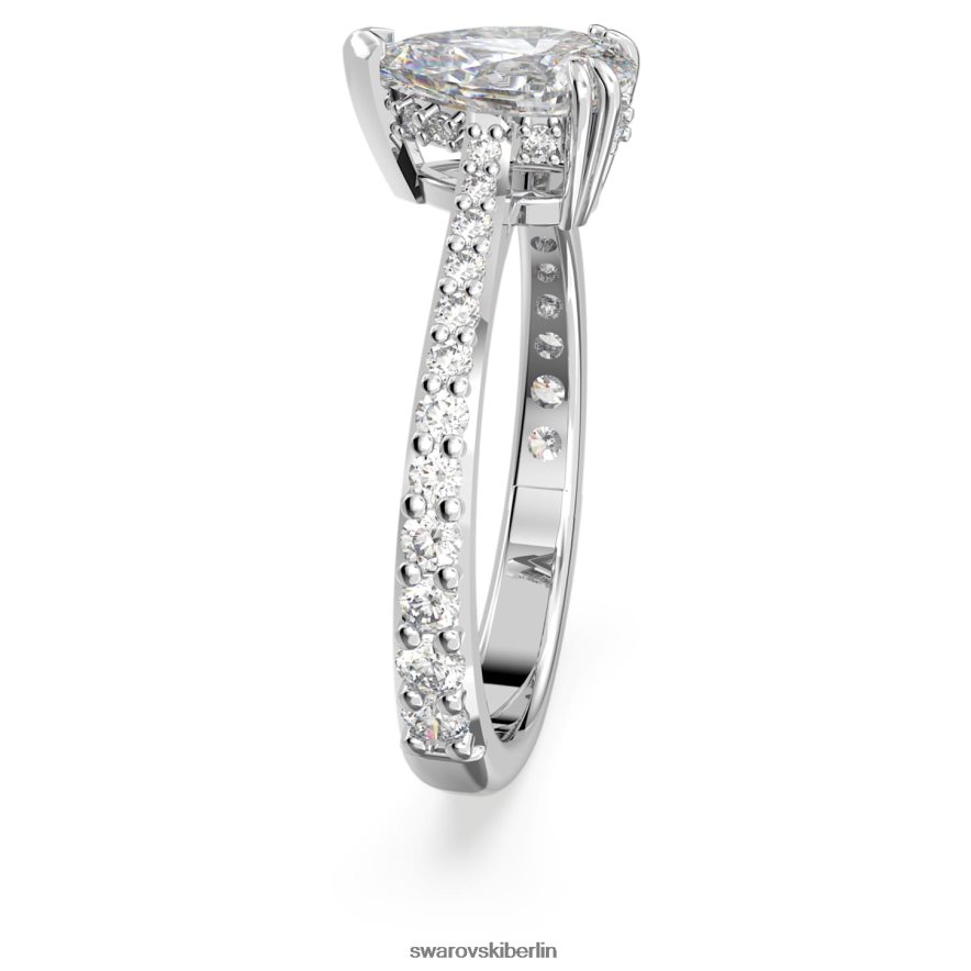 Swarovski Millenia-Cocktailring Birnenschliff, Pavé, weiß, rhodiniert Schmuck HLT448981