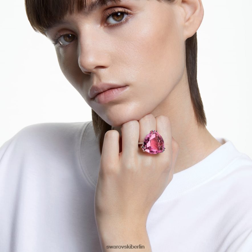 Swarovski Millenia-Cocktailring Trilliantschliff, rosa, rhodiniert Schmuck HLT4481073