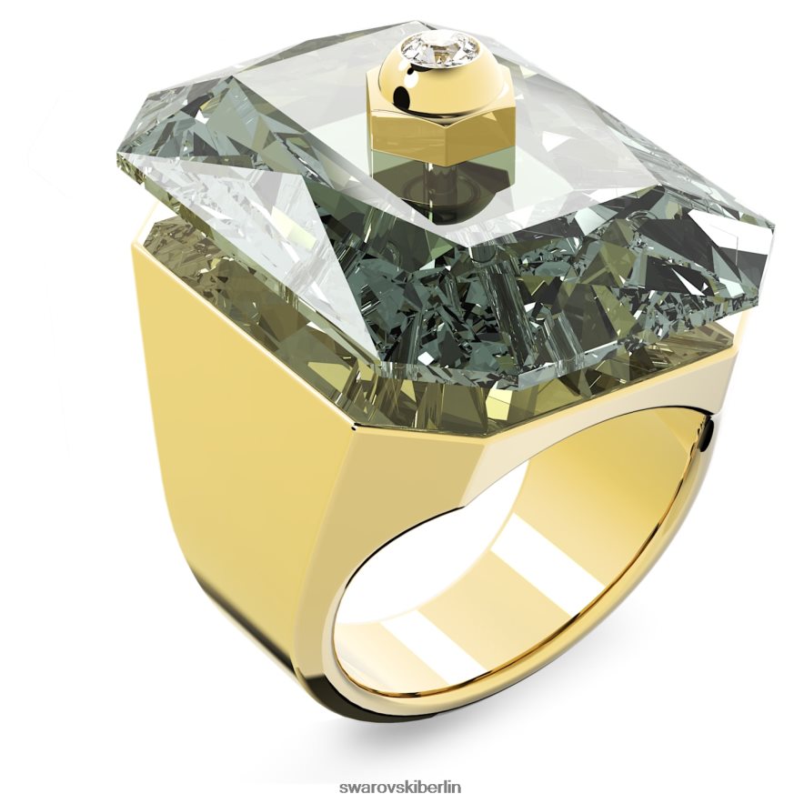 Swarovski Numina-Cocktailring Achteckschliff, grau, vergoldet Schmuck HLT4481086