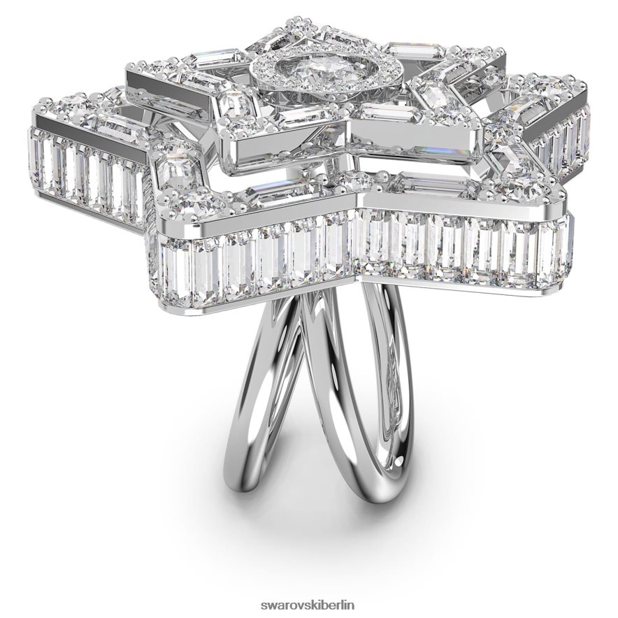Swarovski Stella Cocktailring Mischschliffe, Stern, weiß, rhodiniert Schmuck HLT4481066
