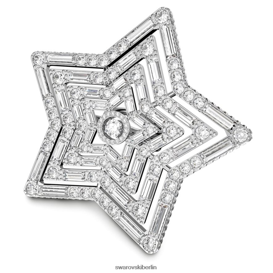 Swarovski Stella-Ring Mischschliffe, Stern, weiß, rhodiniert Schmuck HLT4481068