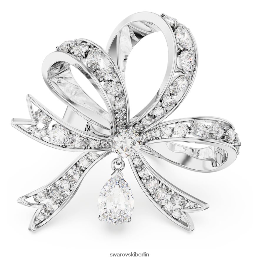 Swarovski Volta-Cocktailring Schleife, weiß, rhodiniert Schmuck HLT4481067