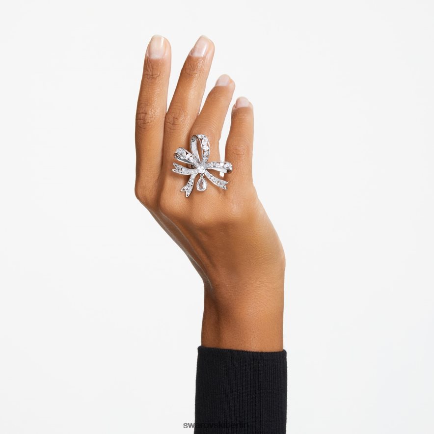 Swarovski Volta-Cocktailring Schleife, weiß, rhodiniert Schmuck HLT4481067