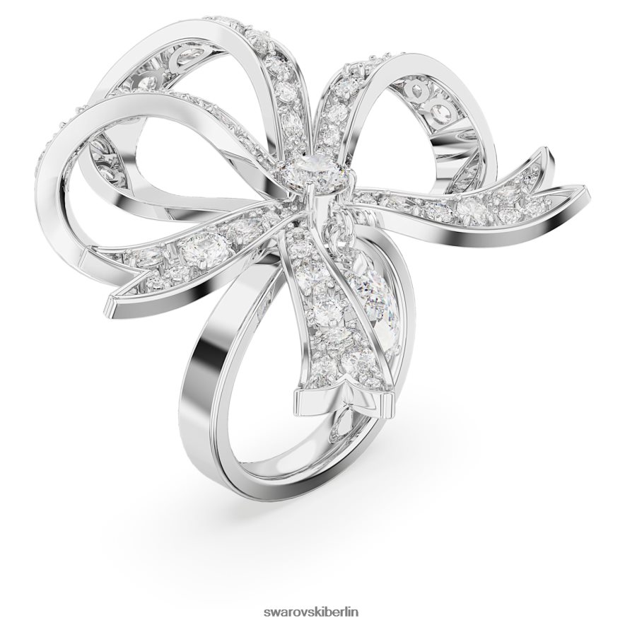 Swarovski Volta-Cocktailring Schleife, weiß, rhodiniert Schmuck HLT4481067