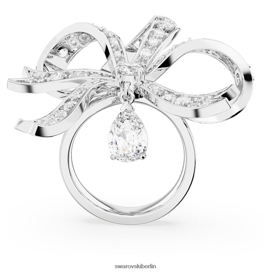 Swarovski Volta-Cocktailring Schleife, weiß, rhodiniert Schmuck HLT4481067