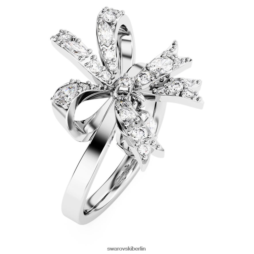 Swarovski Volta-Cocktailring Schleife, weiß, rhodiniert Schmuck HLT4481071