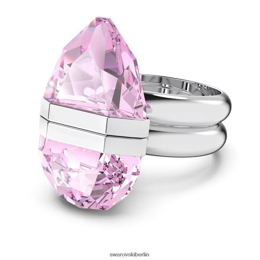 Swarovski transparenter Ring Magnetverschluss, Birnenschliff, rosa, rhodiniert Schmuck HLT4481077