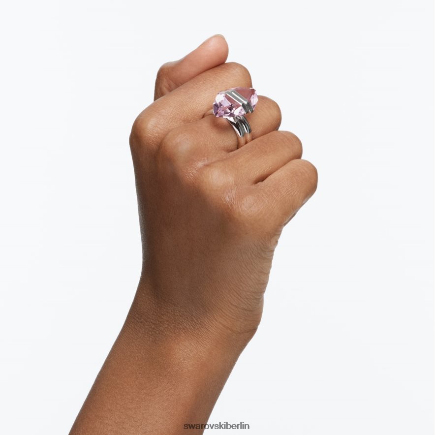 Swarovski transparenter Ring Magnetverschluss, Birnenschliff, rosa, rhodiniert Schmuck HLT4481077