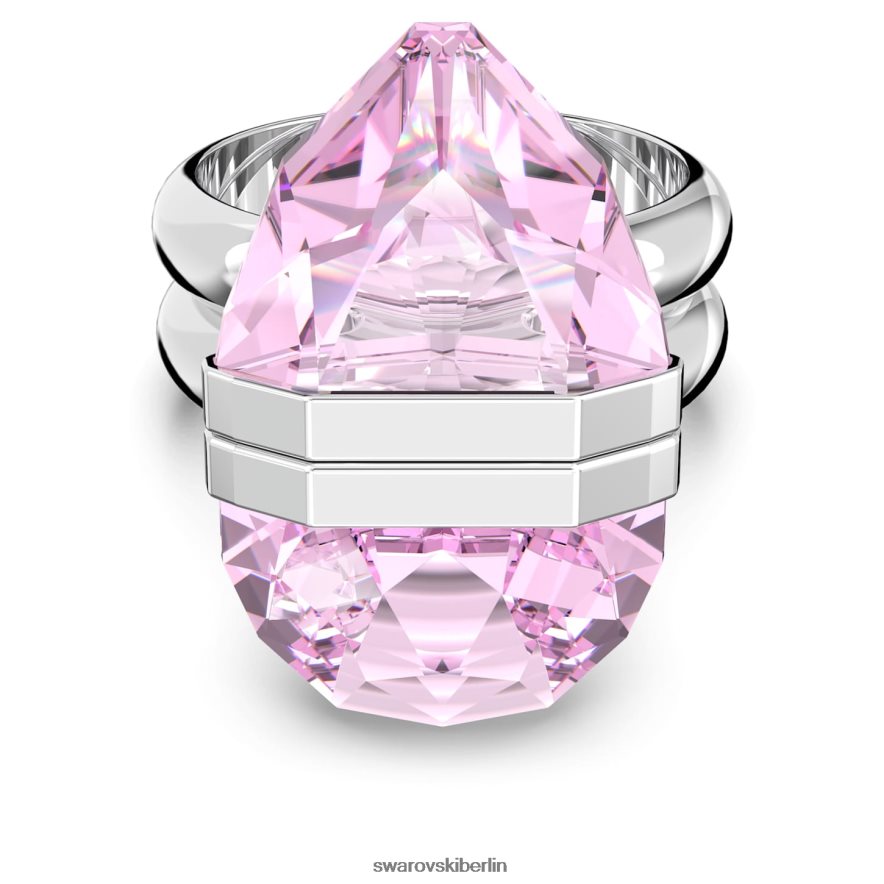 Swarovski transparenter Ring Magnetverschluss, Birnenschliff, rosa, rhodiniert Schmuck HLT4481077