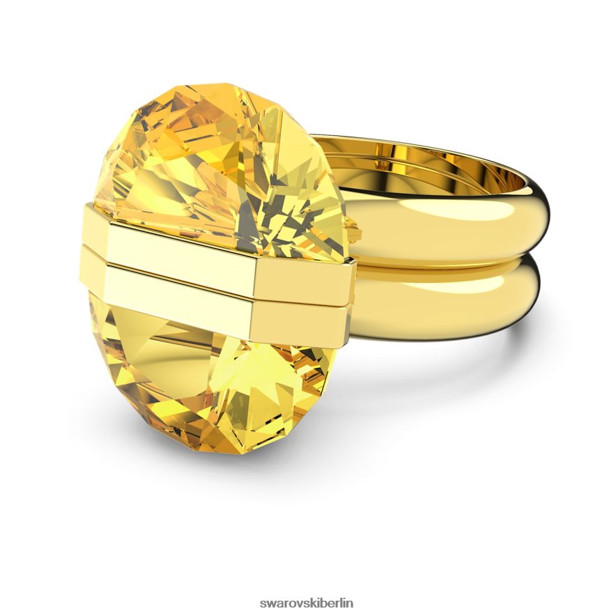Swarovski transparenter Ring Magnetverschluss, gelb, vergoldet Schmuck HLT4481064