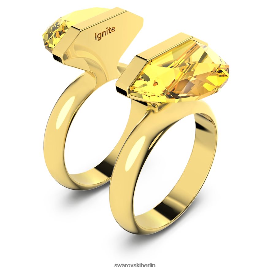 Swarovski transparenter Ring Magnetverschluss, gelb, vergoldet Schmuck HLT4481064