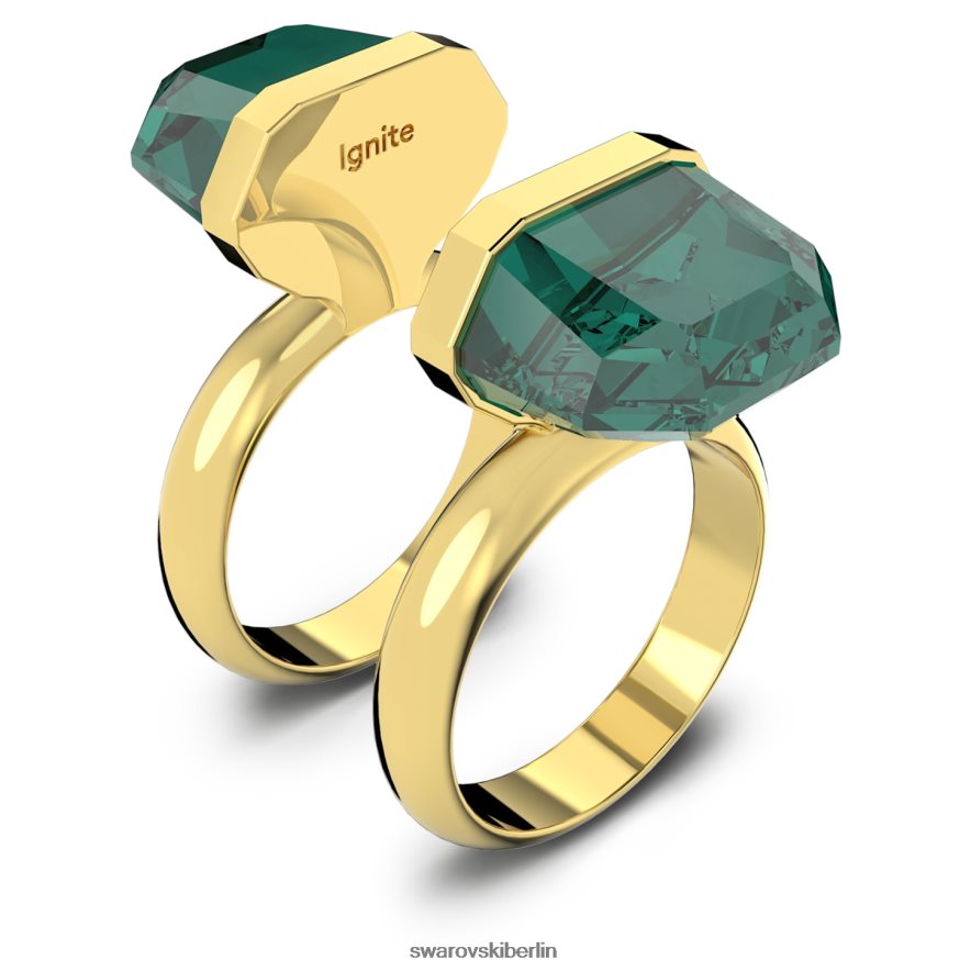 Swarovski transparenter Ring Magnetverschluss, grün, vergoldet Schmuck HLT4481038