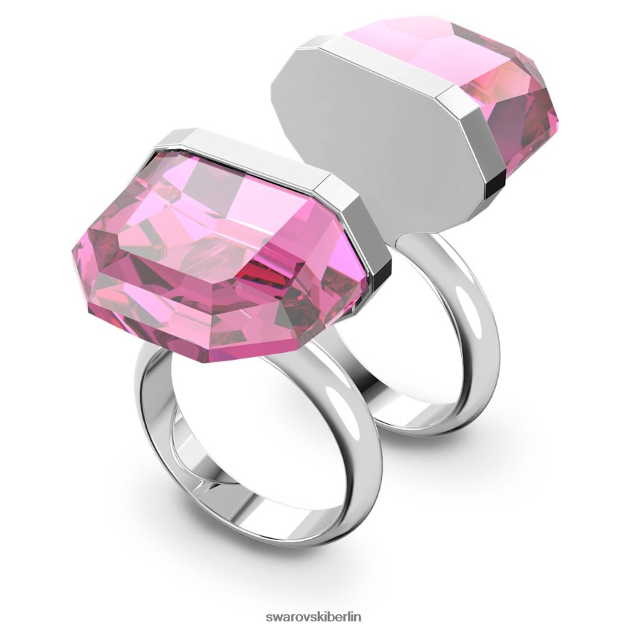 Swarovski transparenter Ring Magnetverschluss, rosa, rhodiniert Schmuck HLT4481052
