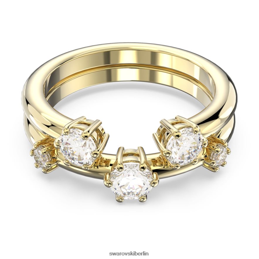 Swarovski Constella-Ring Rundschliff, weiß, vergoldet Schmuck HLT448373