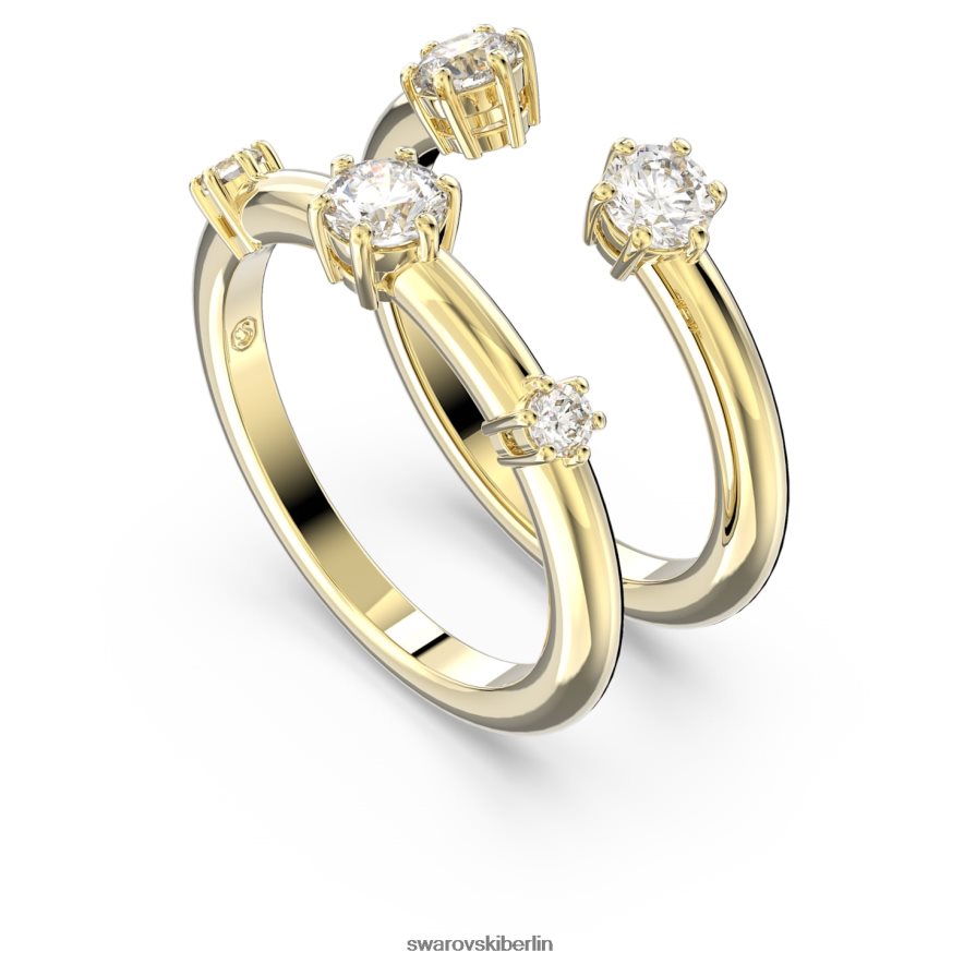 Swarovski Constella-Ring Rundschliff, weiß, vergoldet Schmuck HLT448373