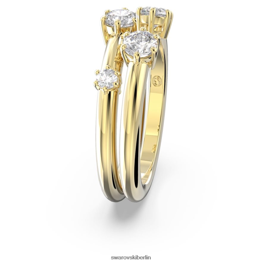 Swarovski Constella-Ring Rundschliff, weiß, vergoldet Schmuck HLT448373