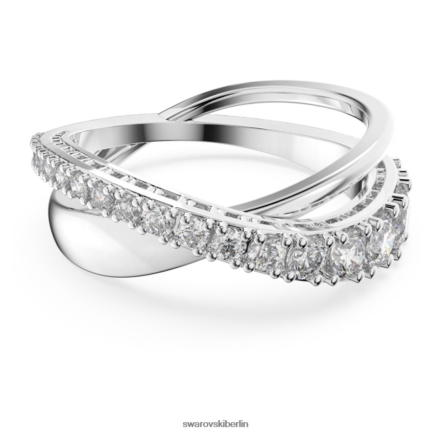 Swarovski Drehring Rundschliff, weiß, rhodiniert Schmuck HLT4481081