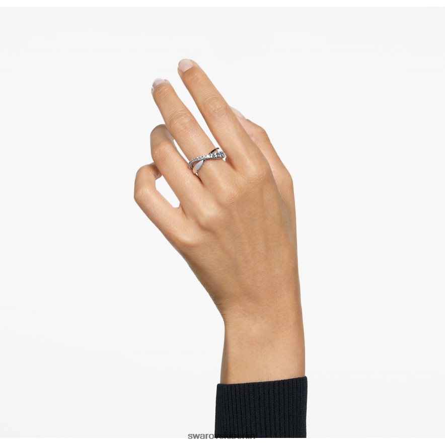 Swarovski Drehring Rundschliff, weiß, rhodiniert Schmuck HLT4481081