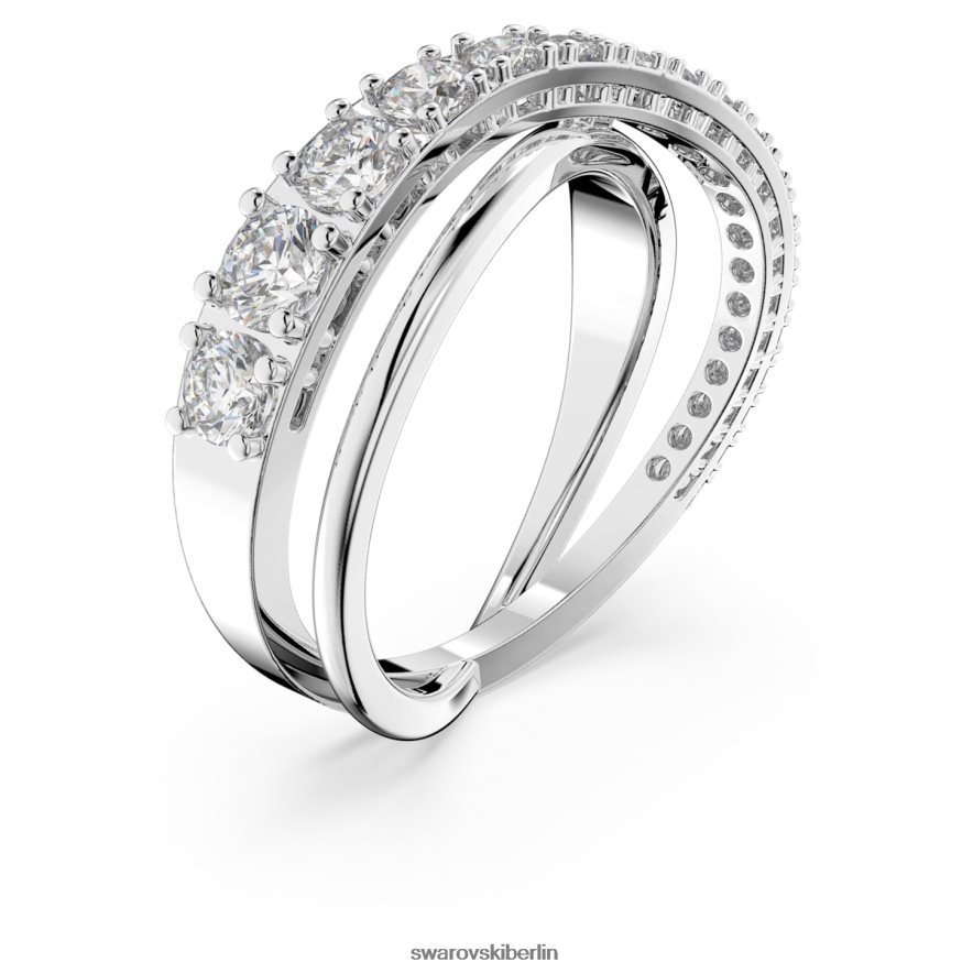 Swarovski Drehring Rundschliff, weiß, rhodiniert Schmuck HLT4481081