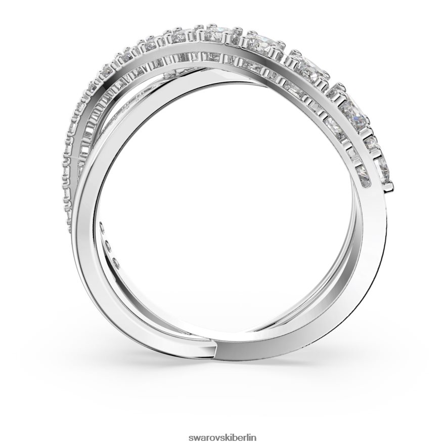 Swarovski Drehring Rundschliff, weiß, rhodiniert Schmuck HLT4481081