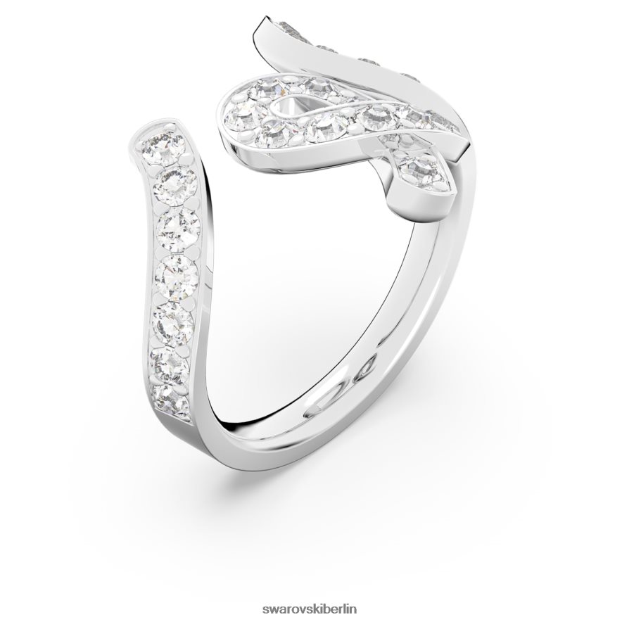Swarovski Fluenta-Ring neu entzündete Kristalle, weiß, rhodiniert Schmuck HLT4481094