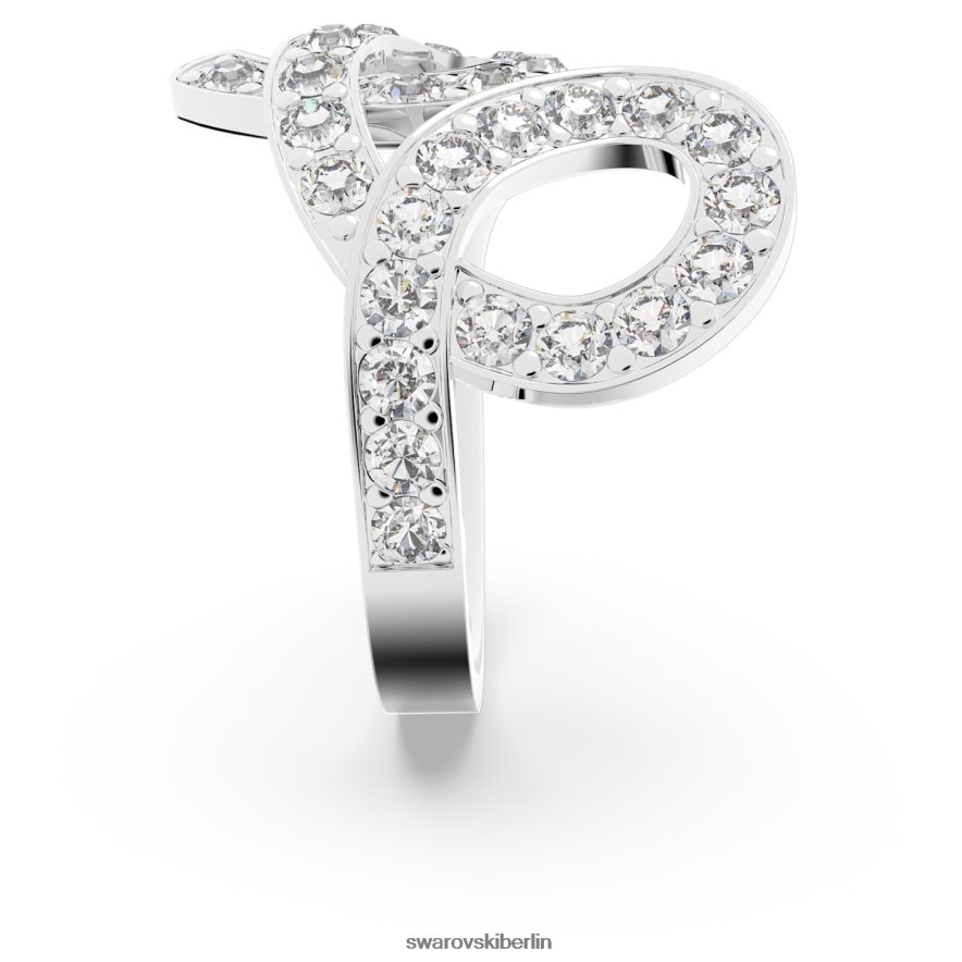 Swarovski Fluenta-Ring neu entzündete Kristalle, weiß, rhodiniert Schmuck HLT4481094