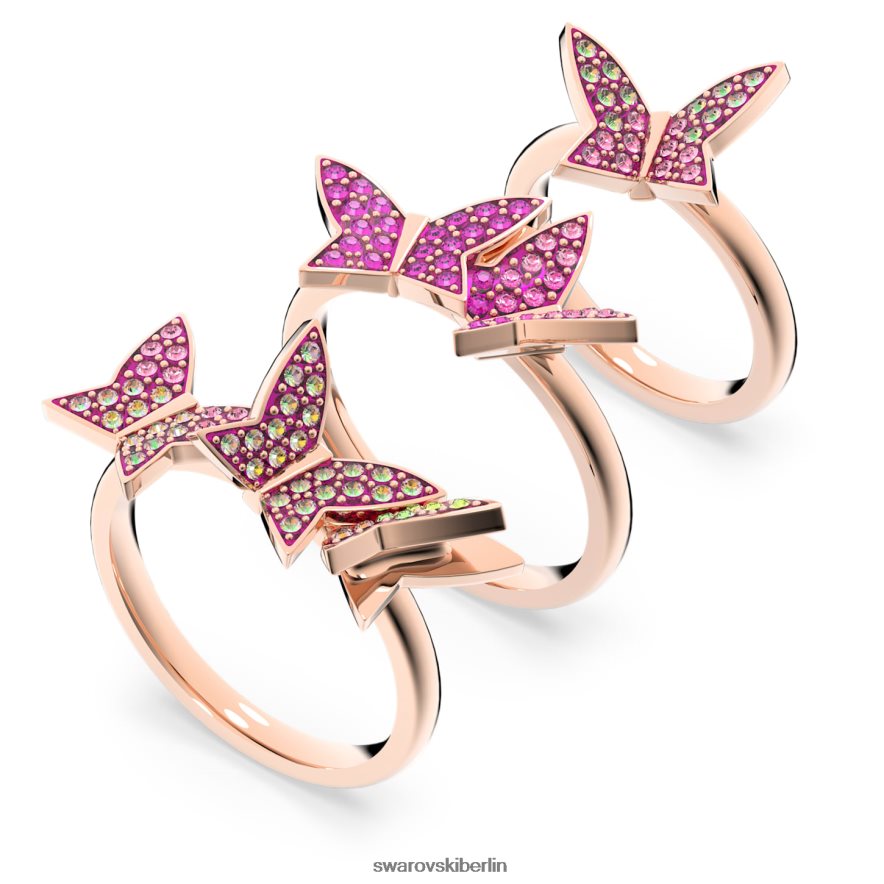 Swarovski Lilienring Schmetterling, rosa, rosévergoldet Schmuck HLT4481091