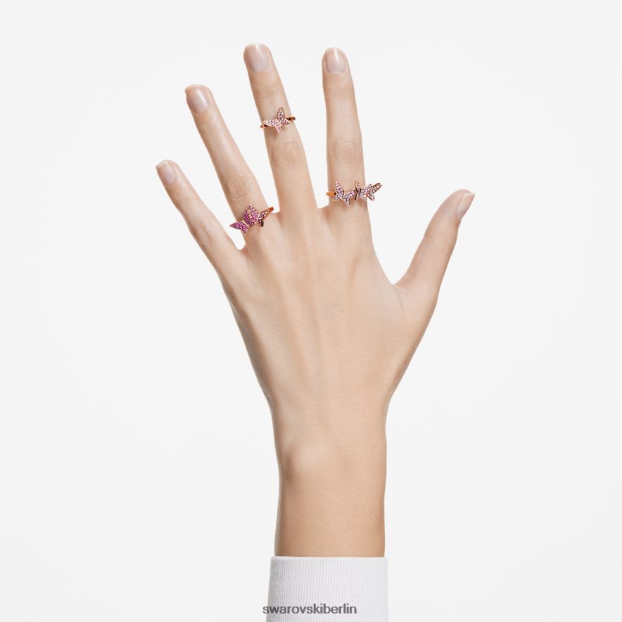 Swarovski Lilienring Schmetterling, rosa, rosévergoldet Schmuck HLT4481091