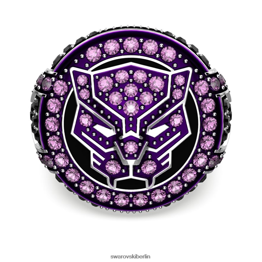Swarovski Marvel-Ring mit schwarzem Panther schwarzer Panther, lila, rhodiniert Schmuck HLT4481085