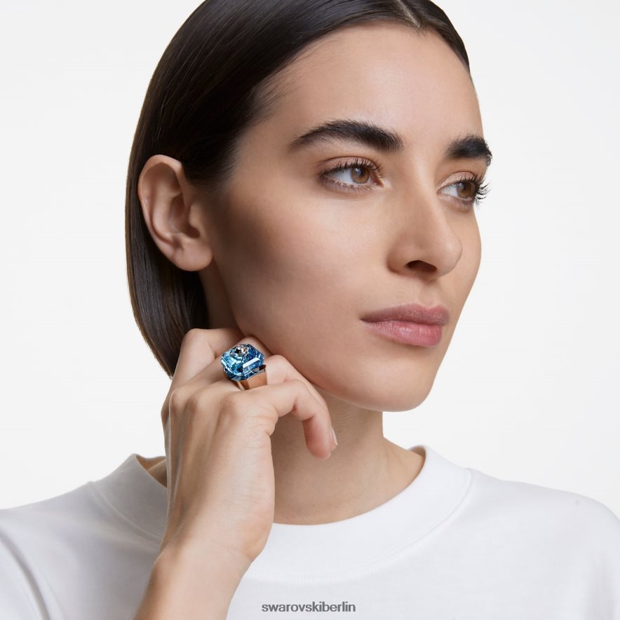 Swarovski Numina-Ring quadratischer Schliff, blau, rhodiniert Schmuck HLT4481090