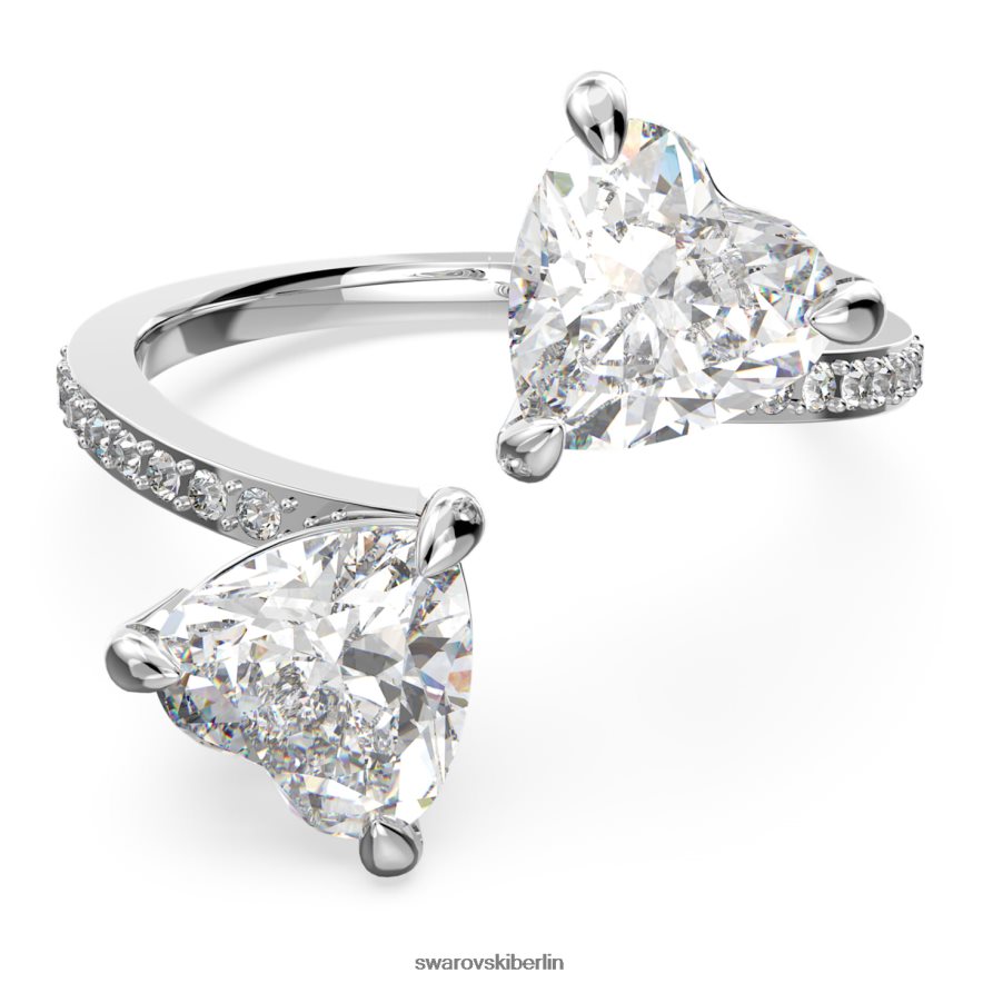 Swarovski Offener Ring der Seele anziehen Herz, weiß, rhodiniert Schmuck HLT4481092