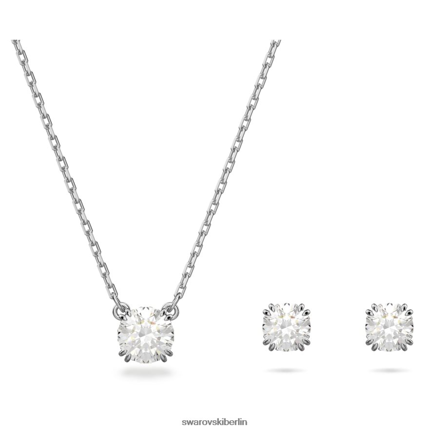 Swarovski Konstella-Set Rundschliff, weiß, rhodiniert Schmuck HLT448392