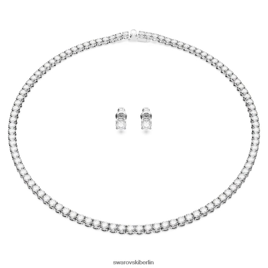 Swarovski Matrix-Tennis-Set Rundschliff, weiß, rhodiniert Schmuck HLT448388